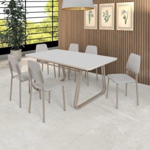 Sala de jantar champanhe com 6 cadeiras