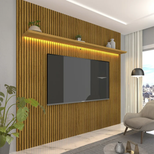 Painel com impressão ripada e luz de led