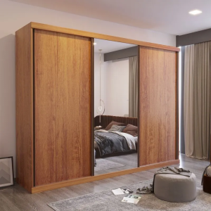 Roupeiro 3 portas de correr com uma com espelho