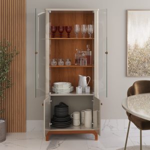 Cristaleira off com fundo jequitibá