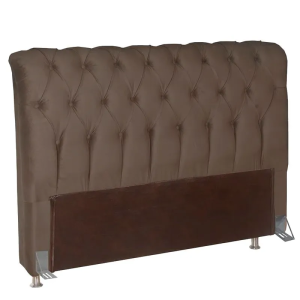 Cabeceira estofada para cama queen marrom escuro