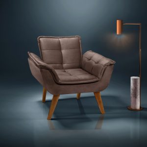 Poltrona decorativa marrom