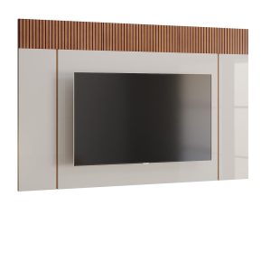 Painel para TV de 70 polegadas com detalhe ripado